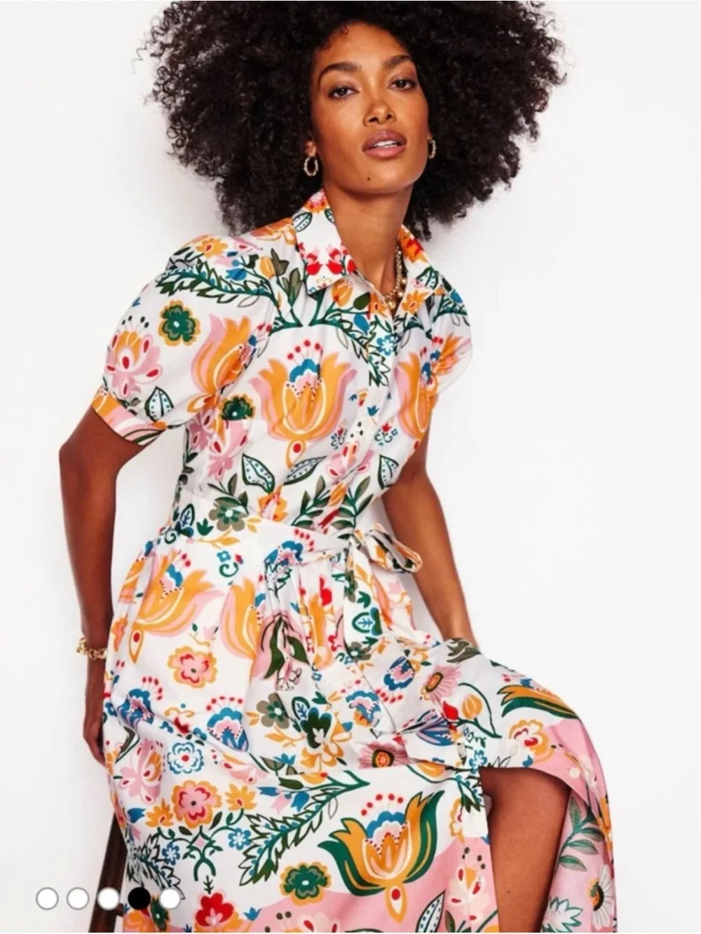 Boden Alexa Maxi Shirt Dress in Ivory Tulip Fusion. Size 16/18 - Picture 7 of 14